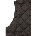 thumbnail image 4 of DARING DIVA Women's Zip Stand Collar Quilted Padded Vest L Brown, 4 of 6