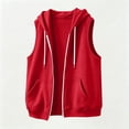 thumbnail image 6 of Aezemi Womens Sleeveless Hoodie Sweatshirts Full Zip Hooded Drawstring Fashion Jackets Workout Winter Fall Outdoor Casual Tops with Pockets L, 6 of 8