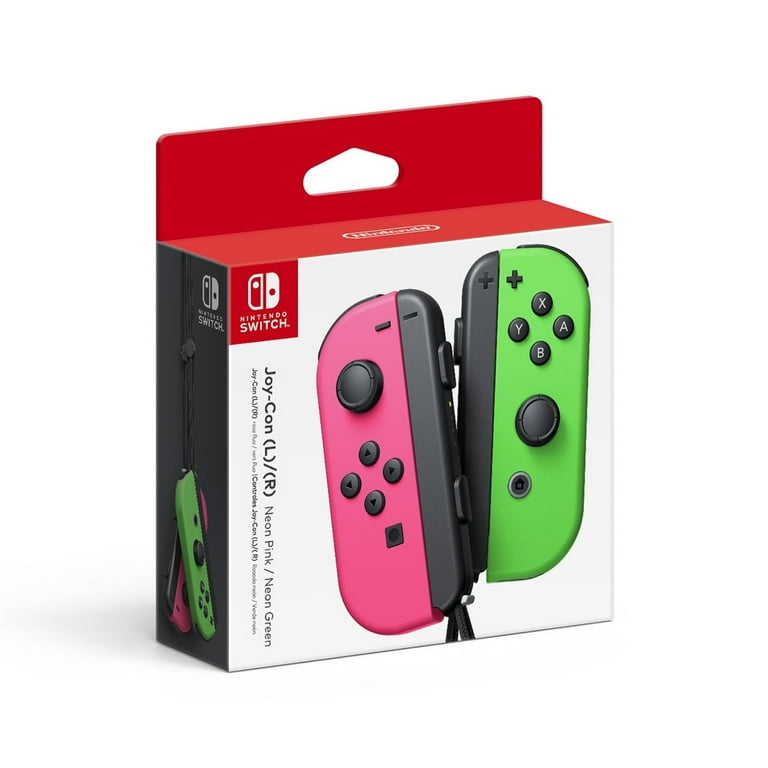 Nintendo Switch Joy-Con Controller Pair, Neon Pink (R) and Nintendo Switch Joy-Con Controller Pair, Neon Pink (R) and