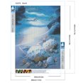 thumbnail image 2 of Pintura de diamante 5D DIY taladro redondo completo Kit de concha costera decoración 30x40cm azul, 2 of 9