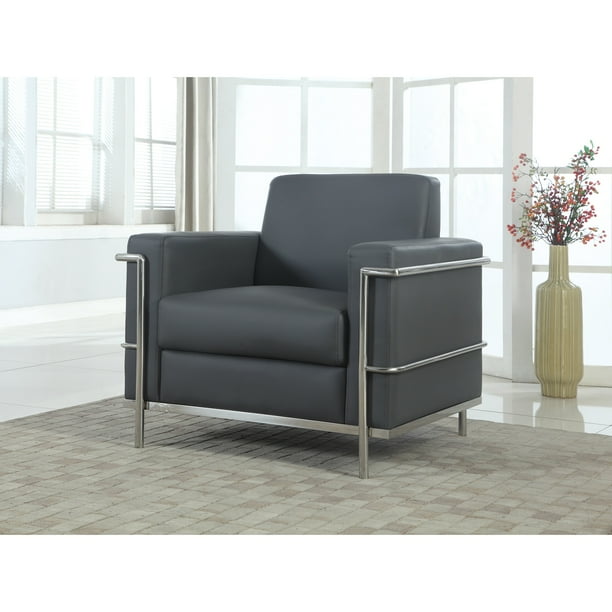 Best Master Furnitures Furniture Helix Modern Faux Leather With Chrome Arm Chair Com Chrome Arm Chair, Best Faux Leather Chairs