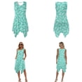 thumbnail image 3 of Whosucclay Green Palm Leaves Print Couple Hawaiian Matching Outfits Men's Button Down Shirt Womens Summer Dress Sleeveless Midi Dresses Family Matching Hawaii Outfits Sets for Husband and Wife, S, 3 of 7
