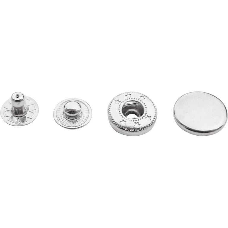 Snap Fasteners S-spring 4 Parts Press Studs Button Fasteners for  Leathercraft, Sewing, Jackets, Shirts, Fabric, Repair, DIY Projects, 17mm 