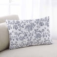 thumbnail image 2 of Haze Blue Flower Throw Pillow Cover 20 x 36 Inch Decorative Pillow Cover Vintage Farmhouse Boho Leaf Plant Lumbar Pillowcase Seasonal Rectangle Cushion Case for Couch Sofa Bed Living Room, 2 of 7