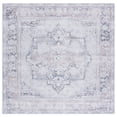 thumbnail image 2 of SAFAVIEH Arizona Dedan Medallion Machine Washable Area Rug, Ivory/Grey, 6' x 6' Square, 2 of 13