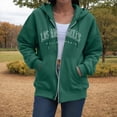 thumbnail image 4 of Godom Women Zip Up Hooded Sweatshirt Ladies Letter Print Long Sleeve Casual Loose Lightweight Jacket wih Pockets, 4 of 7