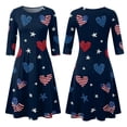 thumbnail image 6 of BOMYJESK Women's 250th Anniversary USA Flag Floral Maxi Dress 4th July 2026 Summer Dresses Independence Day Art Print Midi Dresses Casual American Flag Floral Party Apparel Black 3XL, 6 of 7