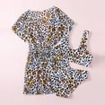 thumbnail image 3 of URMAGIC Child Girls 3 Pieces Floral Bikini Set and Kimono Bathing Suit Swimsuit,Brown Leopard, 3 of 7