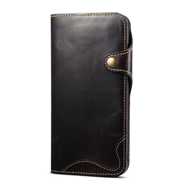 Funda de cuero de vaca con tapa para teléfono, carcasa de lujo con capa superior de cera de aceite para iPhone 12, 13, 14, MAX, Samsung S10, 20, note 10 plus Fivean unisex