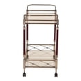 thumbnail image 3 of Melrose Serving Cart with Clear Tempered Glass and Nickel Brush Frame, 3 of 3