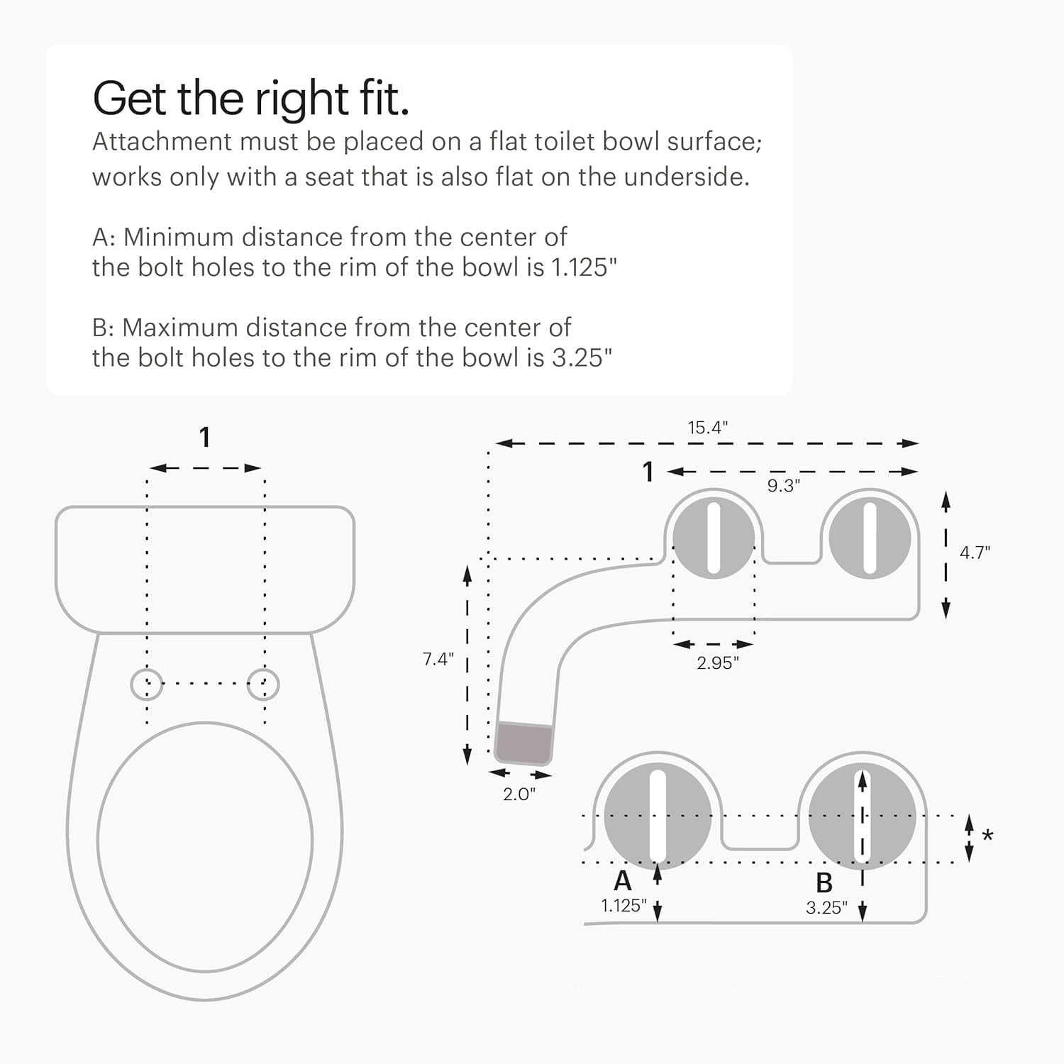 Toilet SS-250 SimpleSpa Fresh Water Spray with Adjustable Water Pressure Side Arm Control, Slim Bidet Sprayer, Silver Knob (Dual Nozzle)