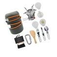 thumbnail image 2 of kurtrusly 11pcs Camping Cookware Mess Kit Outdoor Alloy w/ Pot Stoves Carabiner Set Color_D, 2 of 8