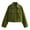 Green, variant on Women's Chic Lapel Streetwear Jacket Short Coat Front Zipper Design with Big Pockets Loose Fit Casual Winter Fashion Statement