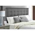 thumbnail image 2 of Mid-Century Modern Grid Tufted Full or Queen Headboard in Charcoal Gray Fabric, 2 of 8