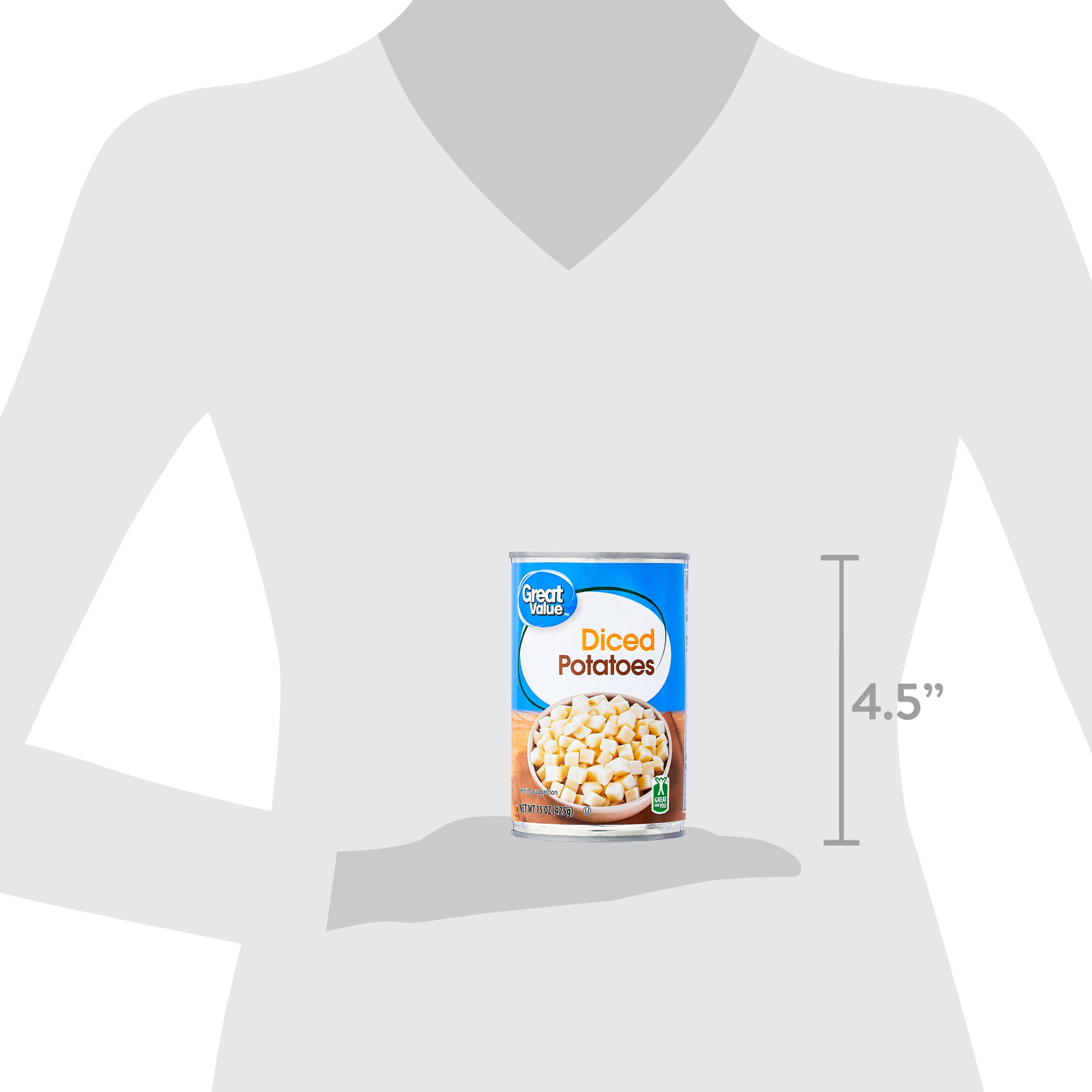Great Value Canned Diced Potatoes, Gluten-Free, 15 oz Can