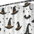 thumbnail image 3 of Halloween Witch Hats and Bats Shower Curtain 72"x72" ,Bathroom Decorative Shower Curtains Set with 12 Hooks,Modern Waterproof Washable Shower Curtain, 3 of 6