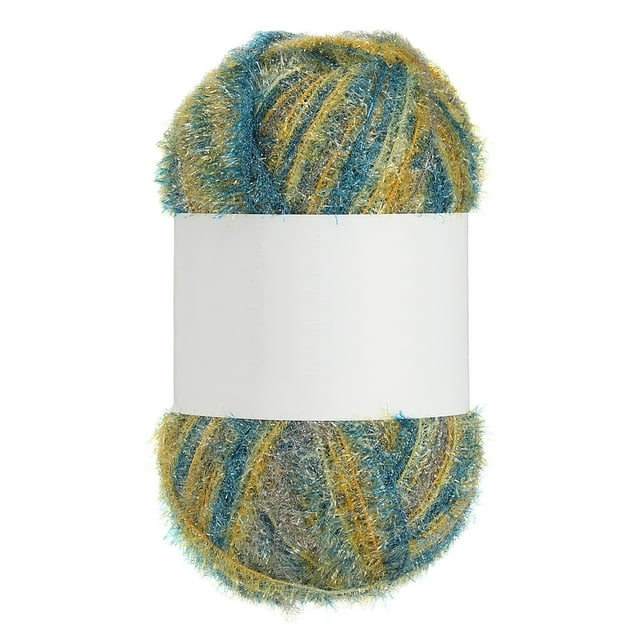 Hilo Scrubbie de 218 yardas, hilo de brillo de poliéster para paños de cocina, ganchillo, tejido, manualidades de bricolaje, mantas, alfombras, suéteres, bufandas, gorros, tono amarillo
