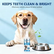 Pet Dog Dental Care Spray, Breath Freshener Dog Teeth Cleaning Spray for Bad Breath, Reduce Plaque & Tartar, No Brushing