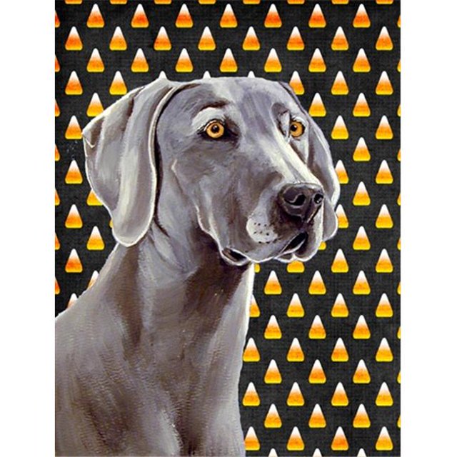 11 x 15 in. Weimaraner Candy Corn Halloween Portrait Garden Size Flag