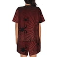 thumbnail image 6 of Haiem Spiders On A Web Pattern Pajama Set for Women 2 Piece Lounge Set Short Sleeve Tops and Shorts Soft Sleepwear-Medium, 6 of 7