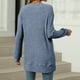 thumbnail image 5 of Jersey ligero de manga larga y cuello redondo para mujer - Jersey túnica informal, poliéster de color liso, tallas S-XXL para el otoño, 5 of 8