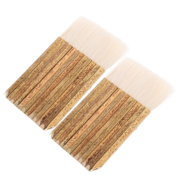 WHAMVOX 2 Pcs Pinceaux d'Artiste Pinceaux en Bambou Poils de Cochon pour Aquarelle Huile Art Acrylique 5 70X3 07X0 28 Po