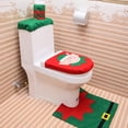 thumbnail image 4 of Juego de 3 piezas de baño de Navidad, cubierta de asiento de inodoro, juego de alfombrillas de baño, tapa de inodoro, decoración de Navidad Adepaton LN-1300, 4 of 8