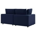 thumbnail image 6 of Modular Lounge Loveseat Deep Sofa, Sunbrella, Blue Navy, Fabric, Modern Contemporary, Outdoor Patio Balcony Cafe Bistro Garden Furniture Hotel Hospitality, 6 of 9