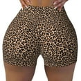 thumbnail image 2 of Lsque Brown Leopard Pattern High Waisted Biker Shorts for Women-Tummy Control Fitness Athletic Workout Running Yoga Gym Shorts,Moisture-Wicking-XX-Large, 2 of 9