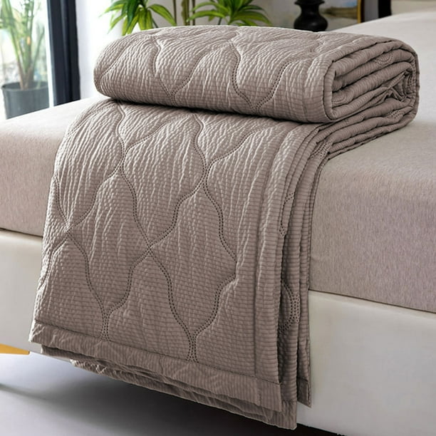Edredón de verano refrescante Ice Silk | Manta de aire acondicionado ligera y transpirable | Azul | 98% Algodón 2% Spandex | Lavable | Absorbe la humedad | 180x200cm | Edredón Delgado y Fresco
