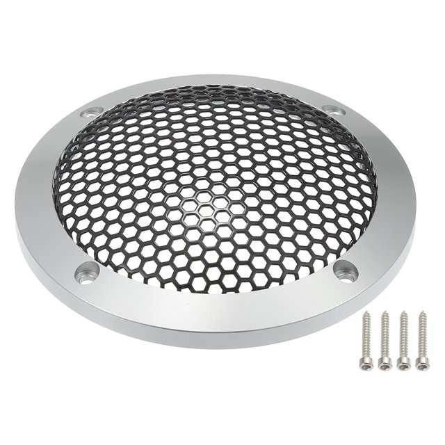 Unique Bargains 1 Set 3" Car Speaker Grills Cover Mesh Audio Subwoofer Protector with Mounting Screws Silver Tone Black