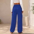 thumbnail image 5 of Kctiaxy Sweatpants Women Elastic Waist Drawstring Straight Wide Leg Pants Solid Fashion Loose Cargo Pants, 5 of 7