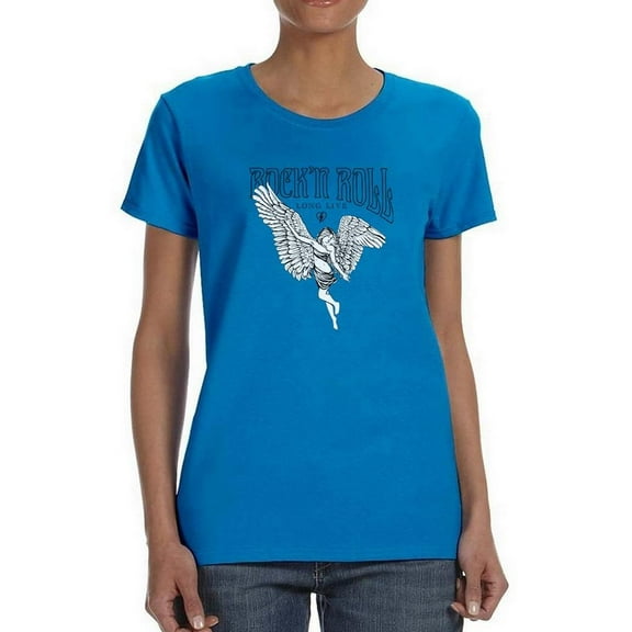 Rock Poster W Angel Girl T-Shirt Women -Image by Shutterstock, Female Large