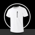 thumbnail image 4 of LIaqionyy Workout Shirts for Mens Short Sleeve Lightweight Solid Color Running Hiking Shirt with Zipper Pockets, 4 of 5