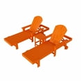 thumbnail image 3 of WestinTrends 3 Piece Adirondack Poly Reclining Chaise Lounge With Arms & Wheels, Orange, 3 of 5
