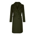 thumbnail image 3 of Women's Wool Coat Blouse Thin Coat Trench Long Jacket Ladies Slim Long Belt Elegant Overcoat Outwear Womens Olive Jean Jacket Ladies Western Jackets Women Flannels Hooded Lightweight Jacket for Women, 3 of 5
