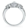 thumbnail image 4 of BERRICLE Sterling Silver Flower Cubic Zirconia CZ Fashion Split Shank Ring for Women, Rhodium Plated Size 7, 4 of 9