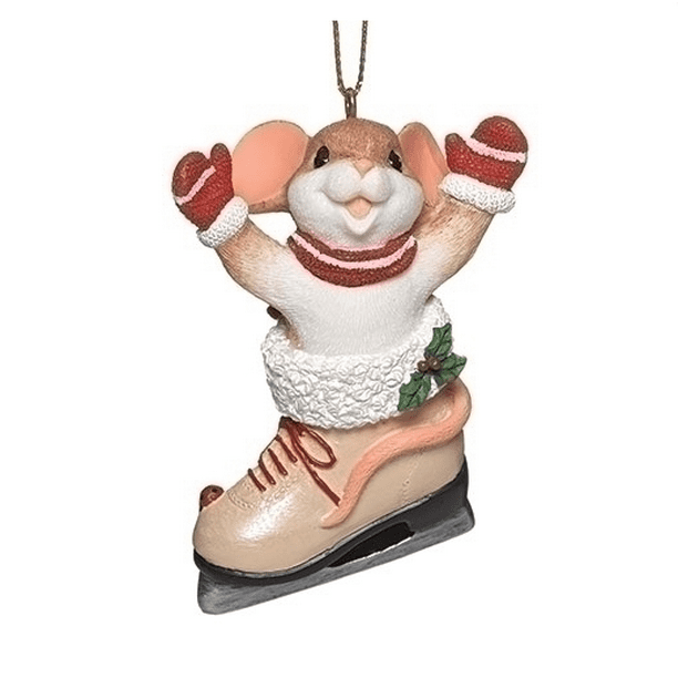 Hallmark Ornament 2019 Charming Tails Mouse in Ice Skate