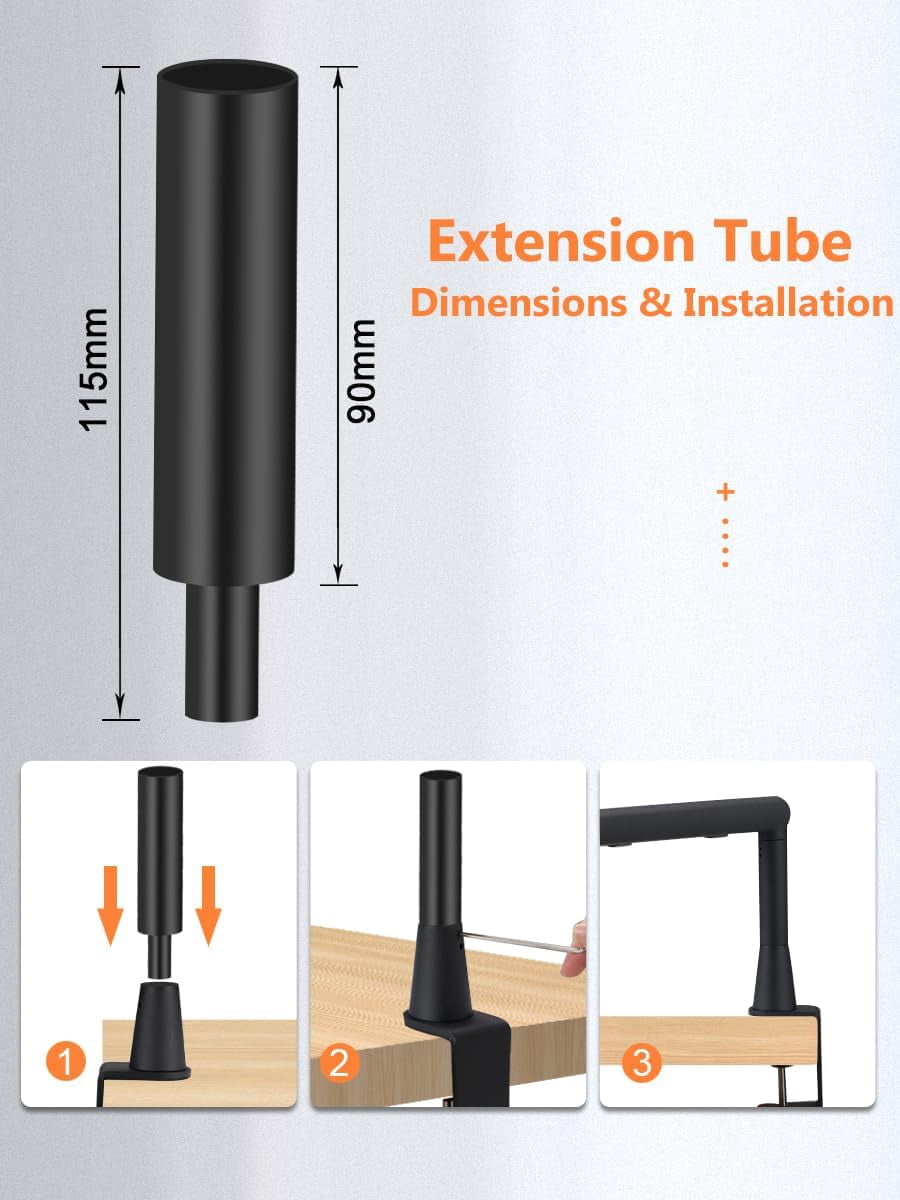 Low  Mic Arm Stand Adjustable Desk Clamp with 360 Swivel Detachable Rise Column Built-In  Management for Podcasting Streaming