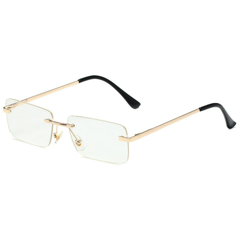 Fashion Rimless Sunglasses Small Square Frame Driving Glasses For