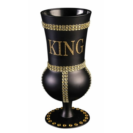 King Birthday Black and Gold Rhinestone Goblet Cup Keepsake Gift