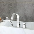 thumbnail image 4 of Modern Bathroom Sink Faucet Waterfall Bathtub Faucet with Sprayer, 3-Hole Roman Tub Filler with Hand Shower Deck Mount Waterfall Tub Spout Set,Single Handle Bathroom Sink Faucet, 4 of 9