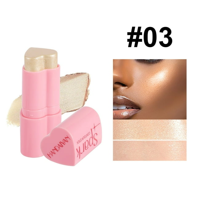 Fiudx Rubber En Barra, Iluminador Cremoso, Color Duradero para Mejillas, Dúo Versátil de Rubor E Iluminador, Maquillaje Diario, para Mujeres de Todas Las Edades, Diseño Ideal para Viajes.