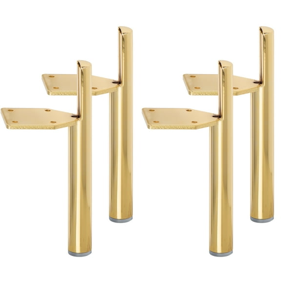 5 inch / 13cm Metal Furniture Legs, LAVANE Set of 4 Mid-Century Modern Iron Tapered Side Mounted Furniture Replacement Feet Gold for Home DIY Project Sofa Couch Table Ottoman Chair Cabinet Bed