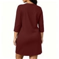 thumbnail image 4 of NominalSnug Womens Plus Size Nightgowns 3/4 Sleeve Sleepwear Crewneck Nightdress Loose Comfy Homewear, 4 of 8