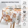 thumbnail image 3 of Fall Tablecloth 60 Inch Round Watercolor Burnt Orange Grey Pumpkin Leaves Table Cloth,Autumn Leaf Thanksgiving Stain Resistance Polyester Indoor Outdoor Table Covers for Kitchen Dining Party, 3 of 6