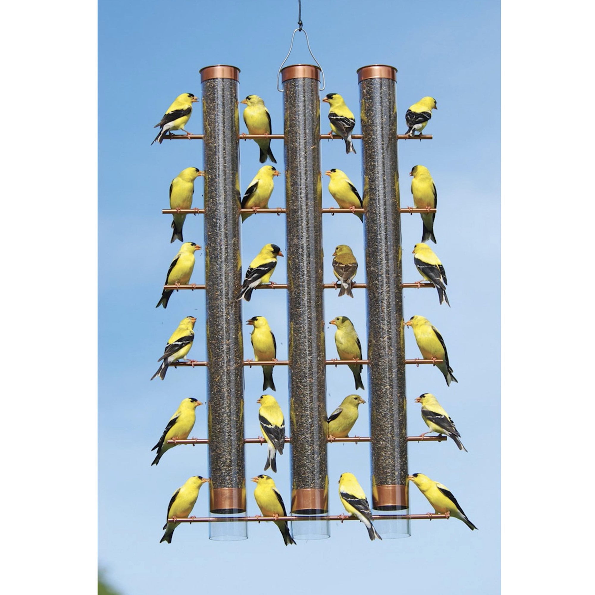 Songbird Essentials Bird Feeder Bird Seed Thistle Finch Feeder 3 Tube Copper