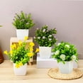 thumbnail image 6 of 4 Pack Small Fake Potted Plants Mini Artificial Faux Plants with Flowers Artificial Greenery in Pot for Home Office Tabletop, Bathroom & Living Room Decoration, 6 of 11