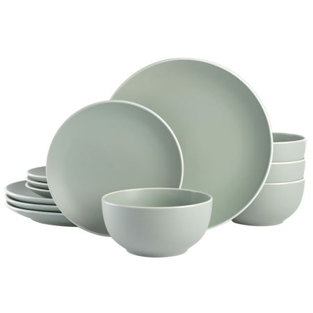 

Creamy Tahini 12-Piece Green Stoneware Dinnerware Set