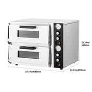 KFFKFF Electric Pizza Oven, 18 Dual-Layer Commercial Countertop Pizza Maker, 842°F Max Temperature, Indoor Oven with Thermometer, Separate Upper & Lower Temperature Control & Timer for Home